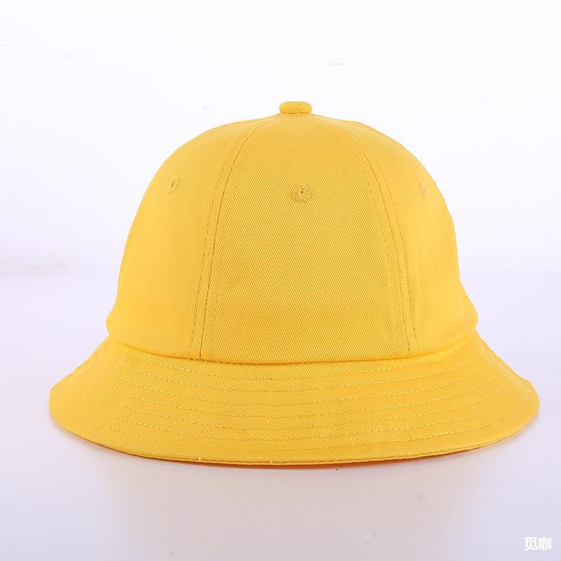 小黄帽刺绣LOGO幼儿园活动丸子帽日系儿童遮阳渔夫帽男女小同学帽
