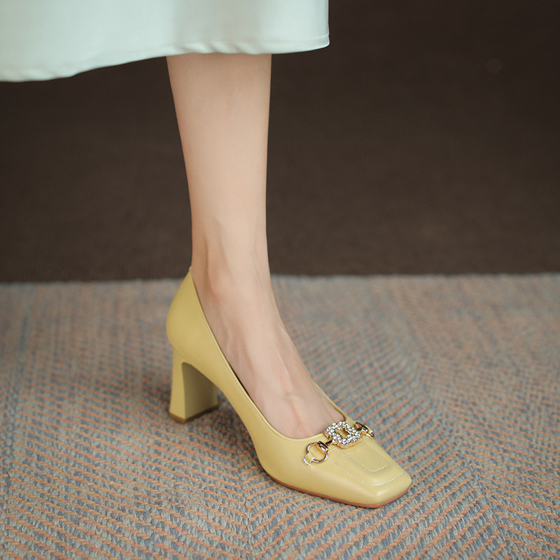 Mary Jane Coarse Heel Shoes Women's 2024 Spring New Mid-Heel Shoes Shallow Mouth Square Head High Heel Women's Foreign Trade plus size Shoes Mary Jane Coarse Heel Shoes Women's 2024 Spring New Mid-Heel Shoes Shallow Mouth Square Head High Heel Women's Foreign Trade plus size Shoes