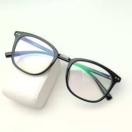 12克轻盈舒适TR90眼镜框复古玳瑁铆钉全框眼镜架男女通用大码眼镜