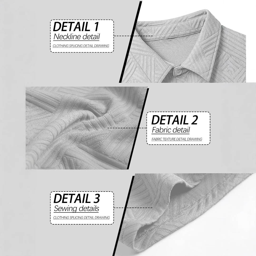Amazon transfronterizo Europa y Estados Unidos verano nuevo hombre camisa jacquard de color sólido casual deportivo pantalones cortos de manga corta dos piezas conjunto