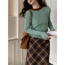 N 69216 Women's color block knit top Ůʿײɫ��֯����
