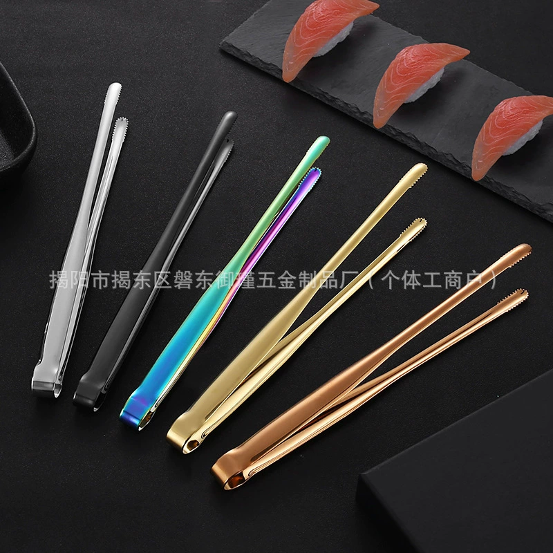 Пищевая нержавеющая сталь Корейский зажим для барбекю Домашний хлеб мясной буфет удлиненный толстый противоскользящий пищевой зажим