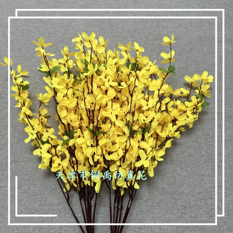 Simulation 7-fork-handle bundle of winter jasmine single silk flower home hotel wedding decoration photo ornaments wholesale
