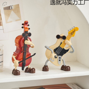 Cartoon Guitar Violin Music Box Entrance Ornaments Living Room Study Desktop Decorations Birthday Gifts for Boys