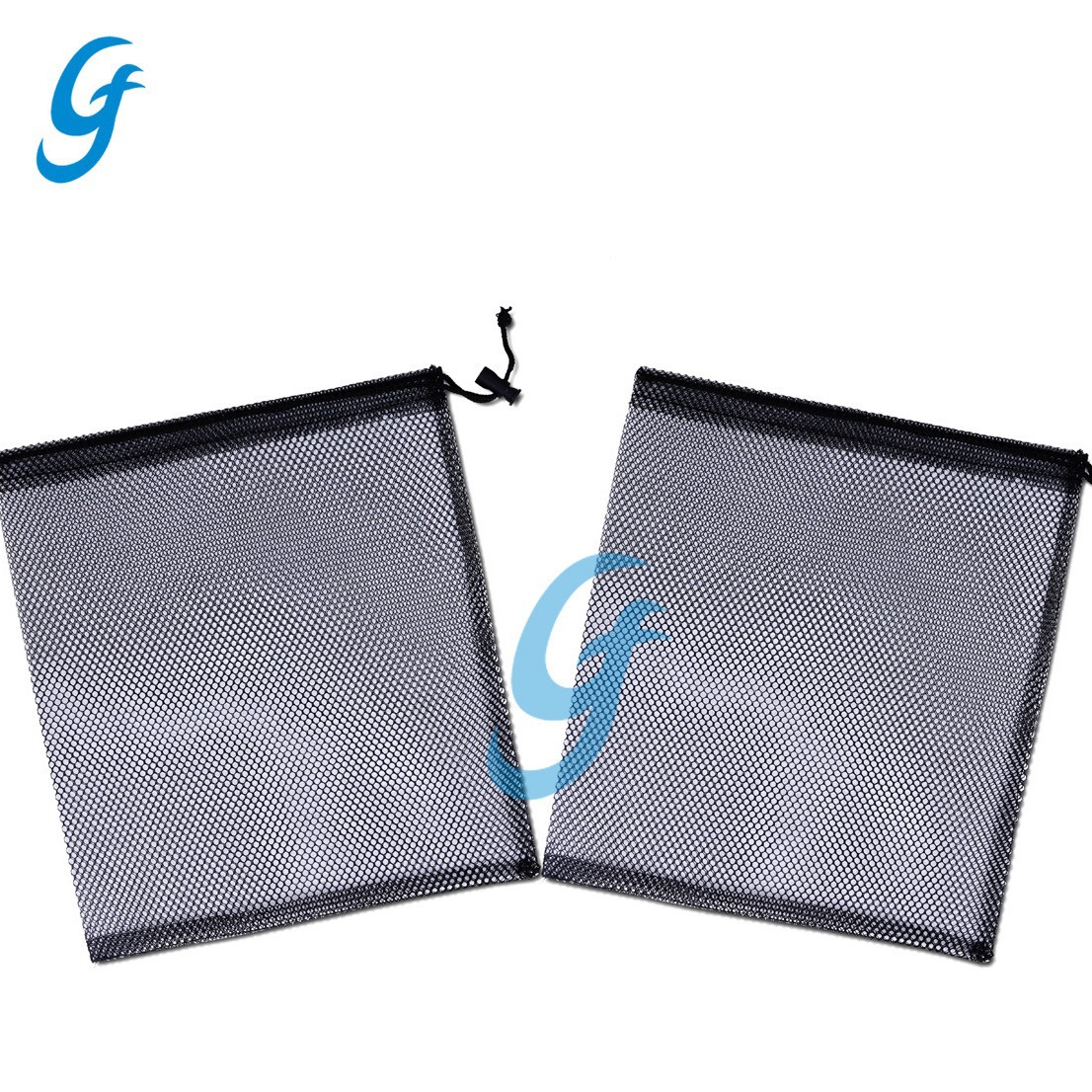 拉绳索绳网布袋 黑白网布收纳袋涤纶网袋涤纶束口袋抽绳网眼袋包