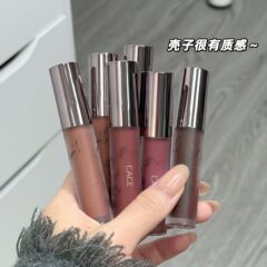 金箔入りソフトトラックベルベットリップマッド、マットマット、乾燥しにくい、発色と美白の口紅、ブラウンのトーン、マルチカラーオプション
