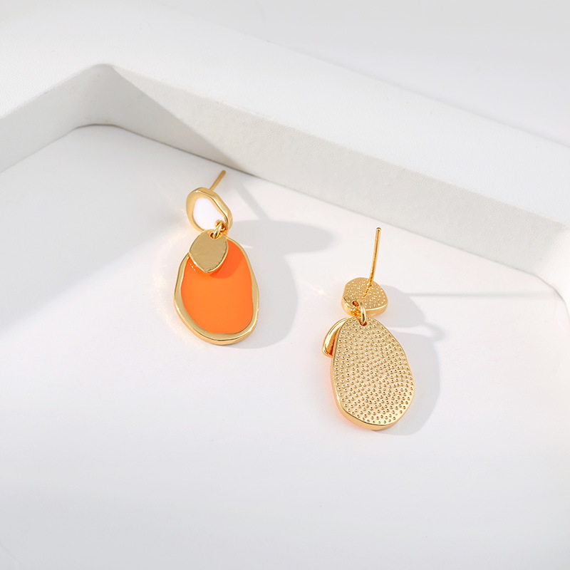 Retro Geometric Copper Plating Drop Earrings 1 Pair