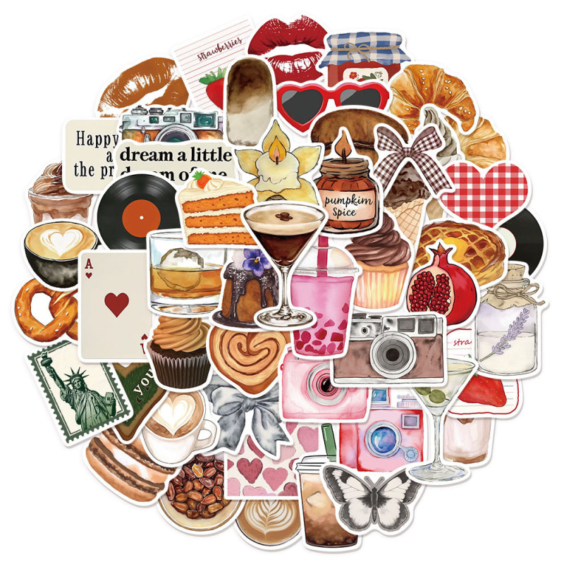 50 Pinterest Inspired Aesthetic Graffiti Stickers Creative Waterproof Scrapbook Mobile Phone Stickers