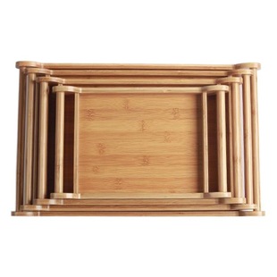 Factory wholesale bamboo tray creative home hotel restaurant tea tray rectangular snack tray Japanese bamboo tea tray