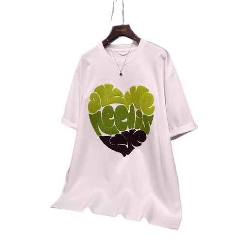 Spring Season Cute Plush Cotton Loose Casual Short Sleeve T-Shirt Trend Brand Live Streaming