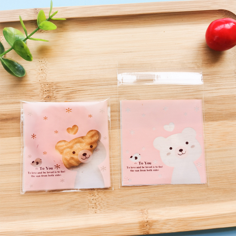 opp透明袋子包裝自粘袋烘焙食品餅乾糖果袋7*7彩色卡通小禮品袋