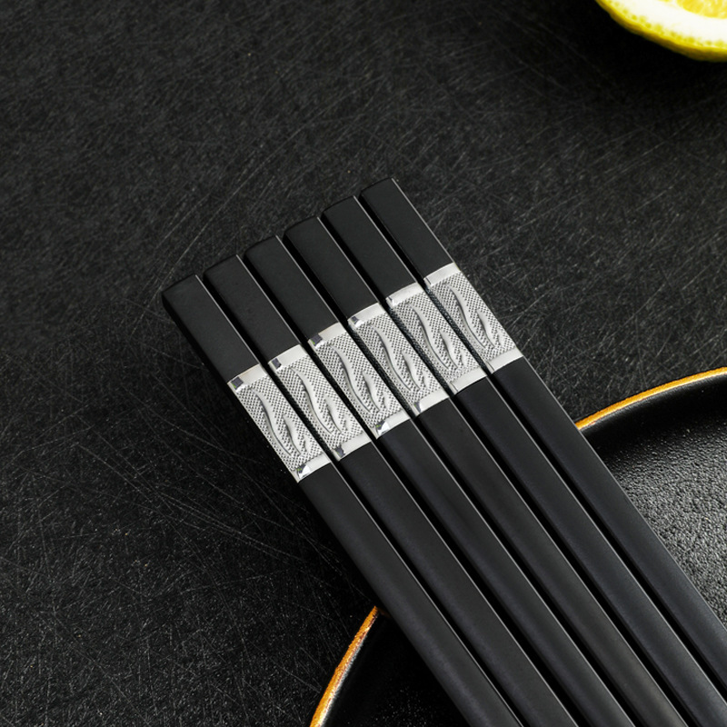 Qi Rui Yin Fu character alloy chopsticks household high-grade new high temperature resistant silver alloy chopsticks high-end hotel Commercial Qi Rui Yin Fu character alloy chopsticks household high-grade new high temperature resistant silver alloy chopsticks high-end hotel Commercial
