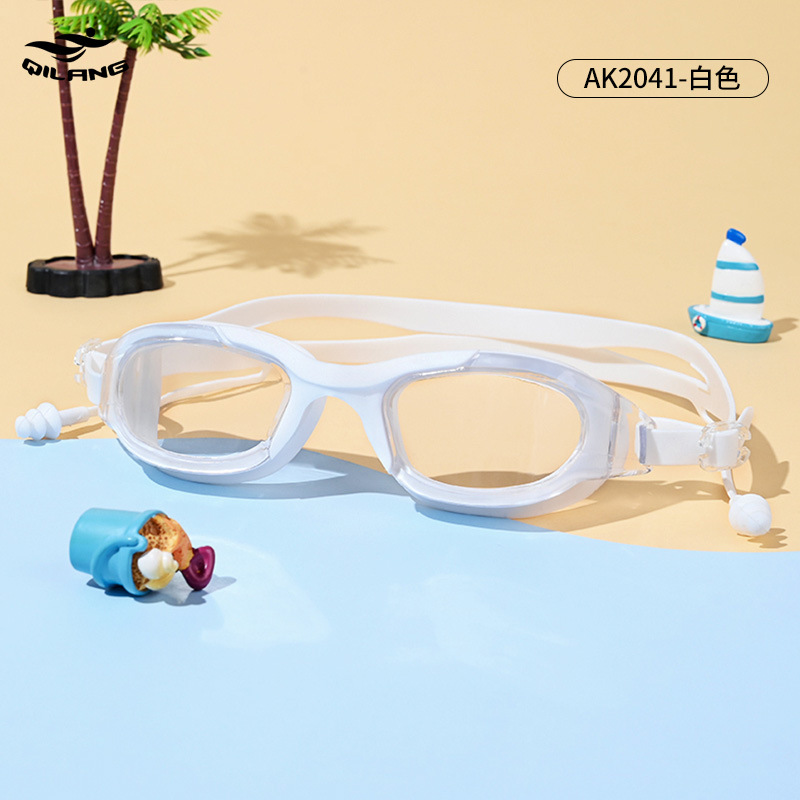 Gafas de Natación con Tapones de Oídos para Adultos PC Impermeable, Anti-vaho para Natación y Buceo