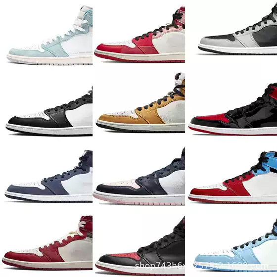 Yaotian High Version Aj1 Black and White Black Red Tiffany Export Lightning Barb High Top Men's and Women's Qiao 1 Basketball Shoes Cross-Border