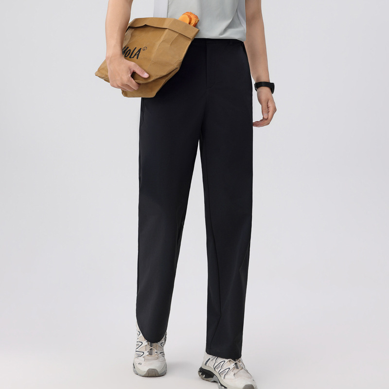 Straight-Leg Quick-Dry Casual Pants for Men and Women, Drapey and Wrinkle-Resistant, Versatile for Commuting, Spring and Autumn Thin Elastic Pants