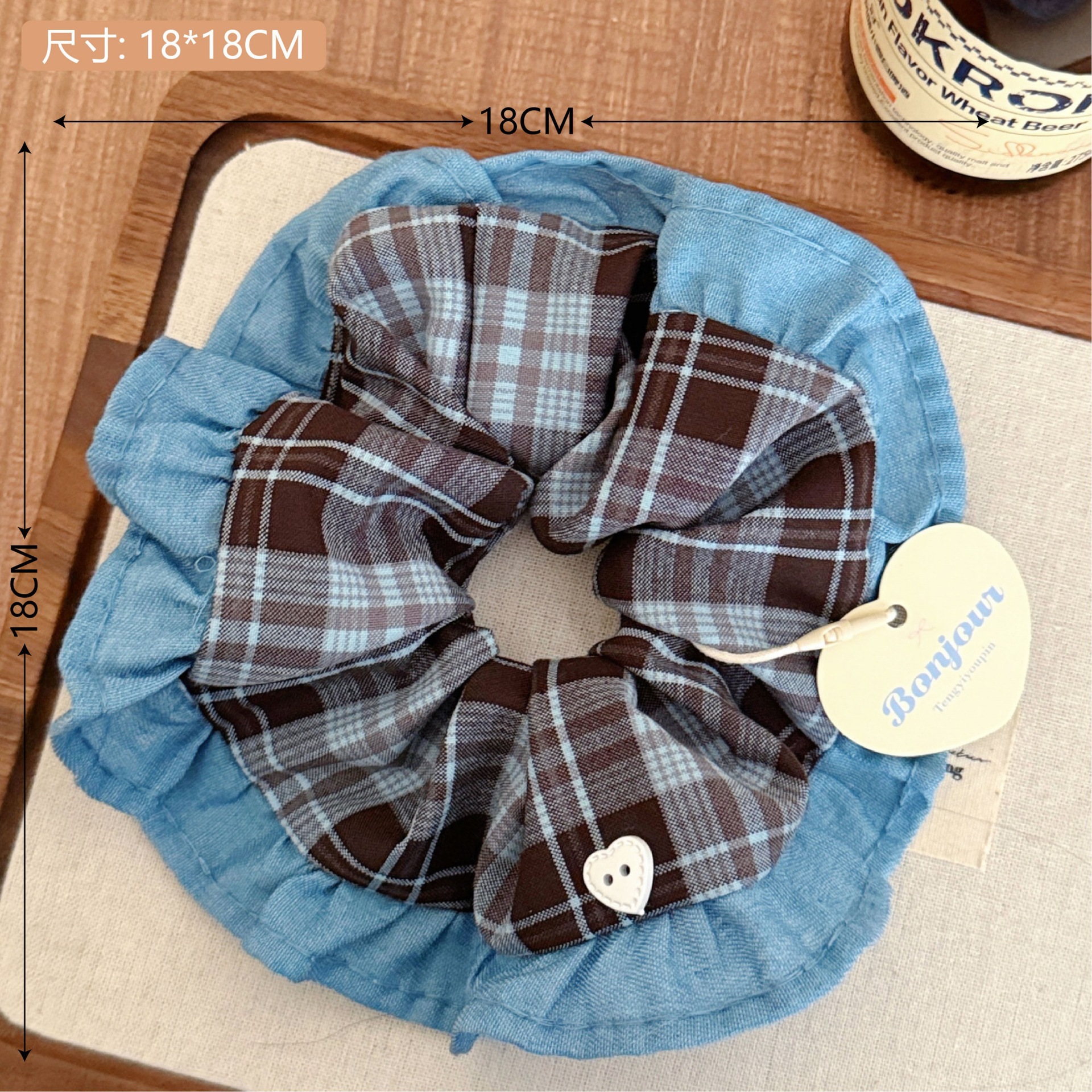 Verano refrescante bowknot encaje intestino grueso anillo para el cabello niña estilo pastoral sentido de alta calidad bola grande cuerda para el cabello