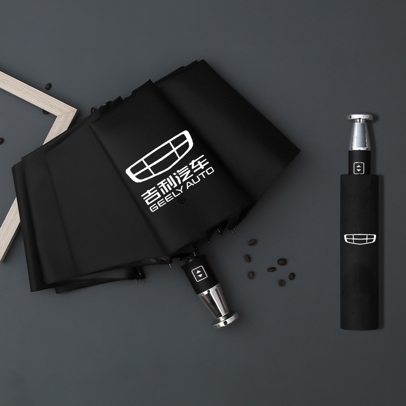 Paraguas Rolls-Royce con 10 varillas, plegado automático, revestimiento negro para protección solar, paraguas Mercedes, paraguas con logotipo de coche de tienda 4S.