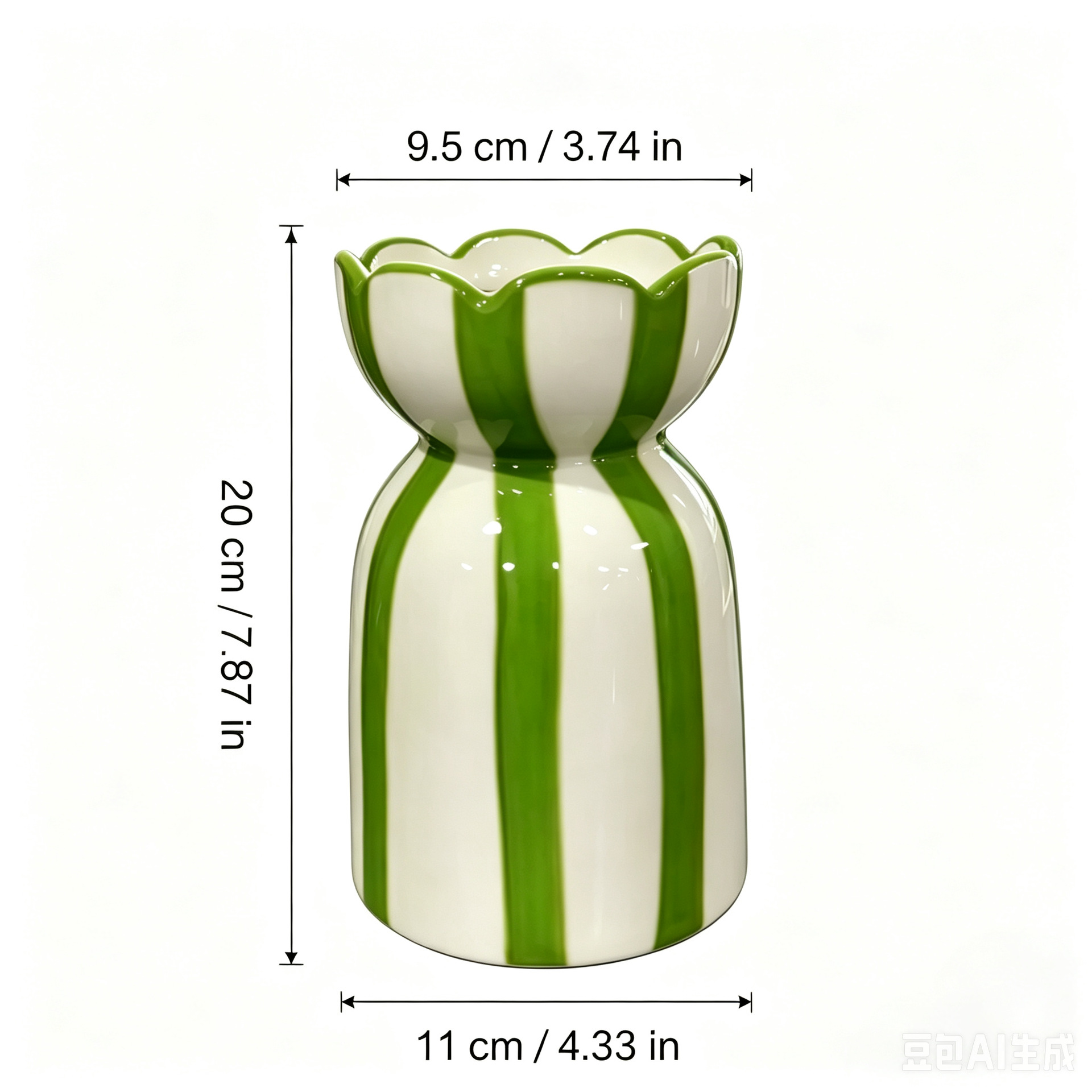 Transfronterizos simple pintado a mano de vasos de cerámica a rayas en el viento de escritorio hidropónico vasos de alto nivel naranja amarillo verde azul polvo image 12