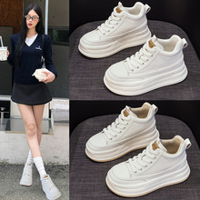 高帮小白鞋女秋冬季加绒2025新款厚底内增高板鞋百搭时尚休闲鞋女