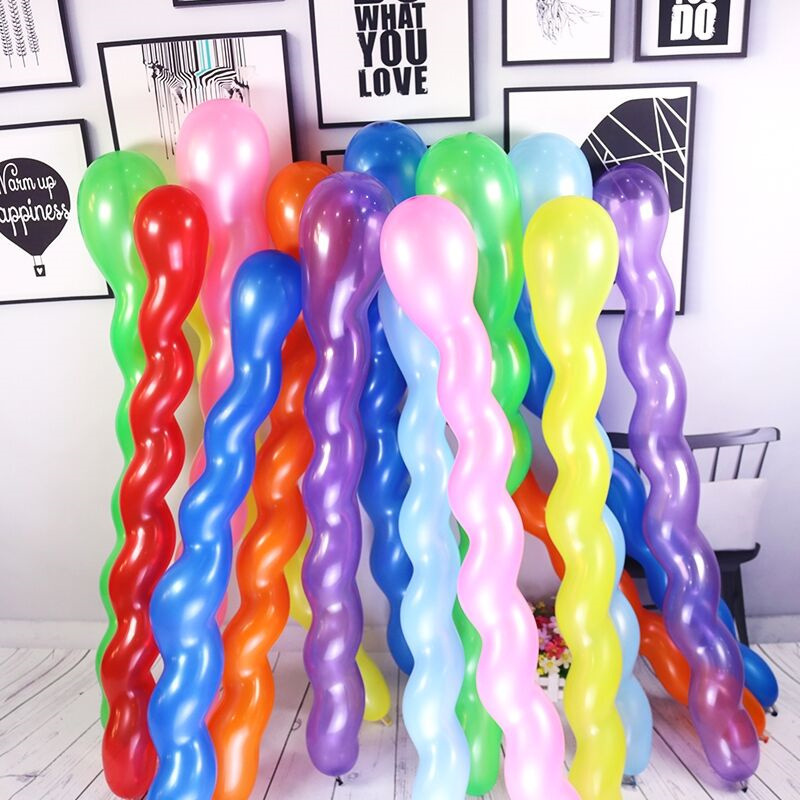 Thickened Spiral Twist Balloon Dragon Ball Shaped Balloon Screw Balloon Nightclub Decoration Balloon Bar KTV Decoration