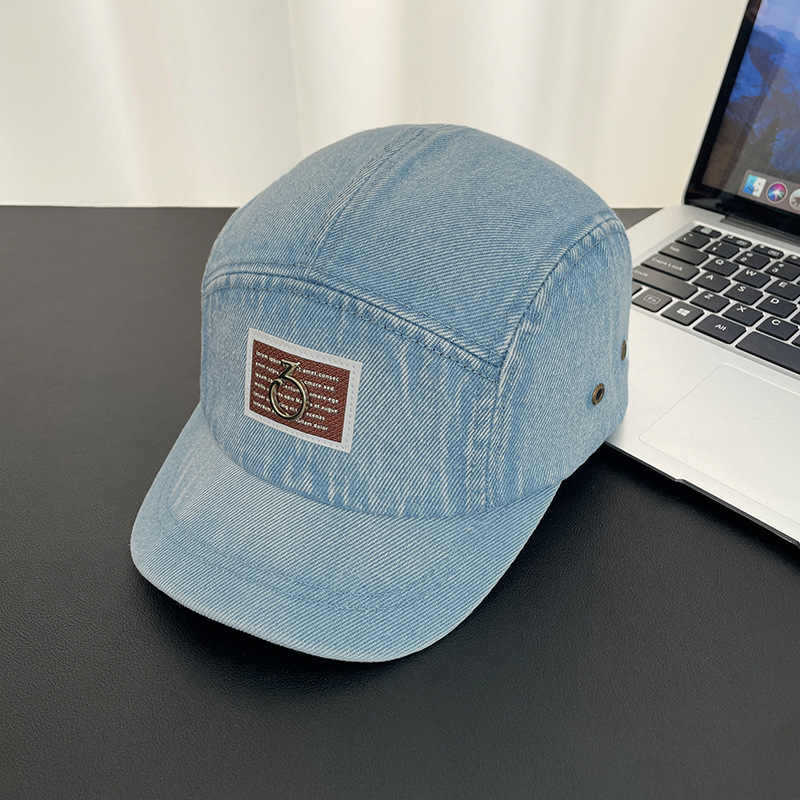 Gorra de béisbol de mezclilla lavada retro para niños, sombrero de hip-hop de ala corta de todo fósforo japonés, diseño de nicho, gorra de visera para hombres