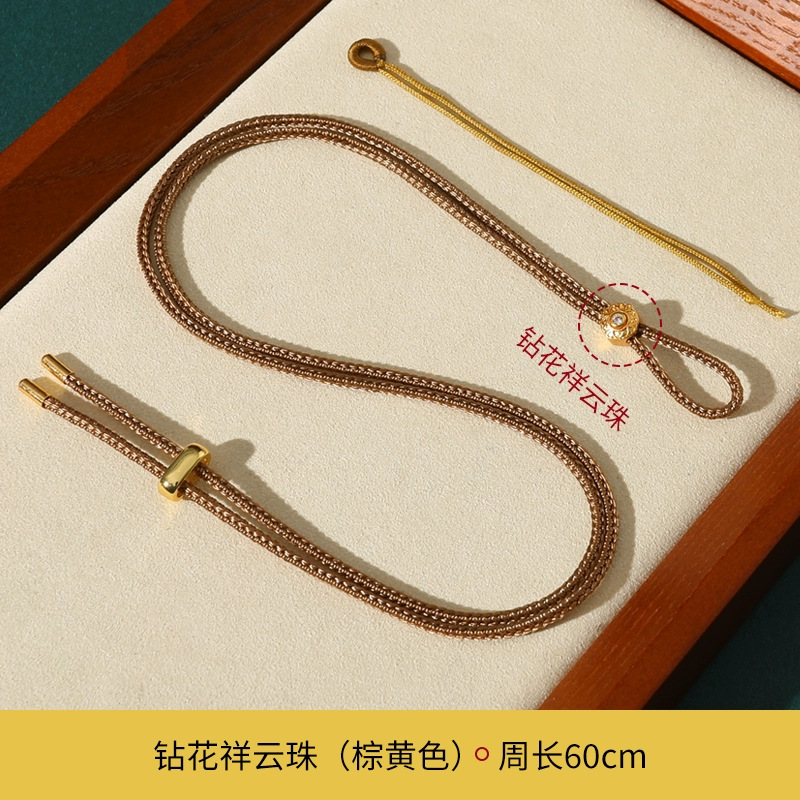 Laopou con colgante de oro cuerda tejida a mano brújula de ocho tesoros cuerda de colgante de jade de seguridad cuerda de grasa