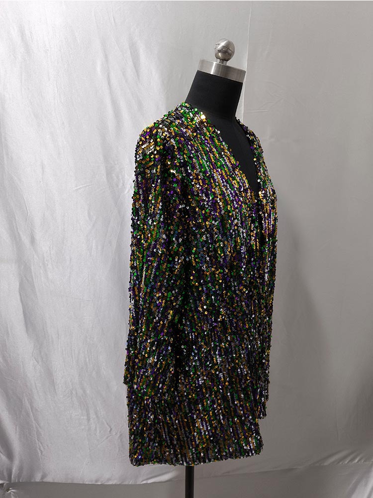 Capa Chaqueta con Lentejuelas de Poliéster Bordado para Fiesta y Espectáculo image 2