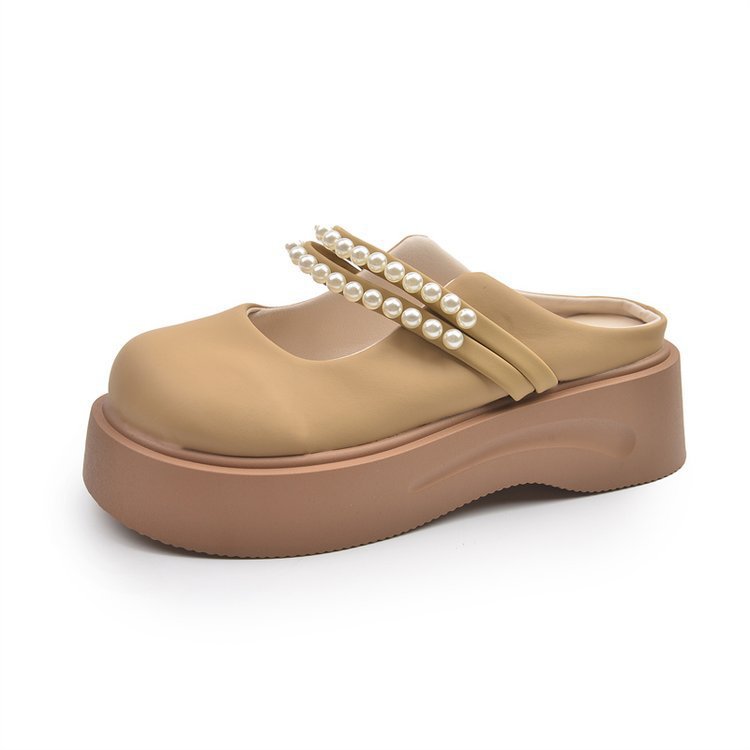 Super calentador de fondo grueso un pedaleo Marizhen cabeza media zapatillas de verano para mujeres 2026 nuevo estilo coreano de verano zapatillas frías image 6