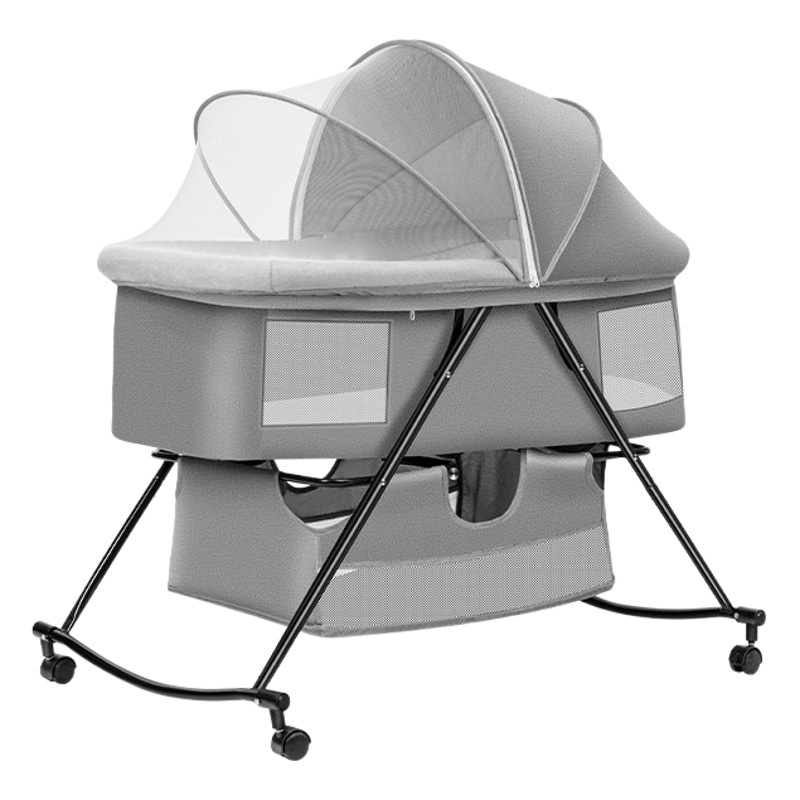 Cuna de bebé plegable móvil portátil recién nacido cama pequeña cama cuna bebé Shaker multi-funcional costura Cama grande