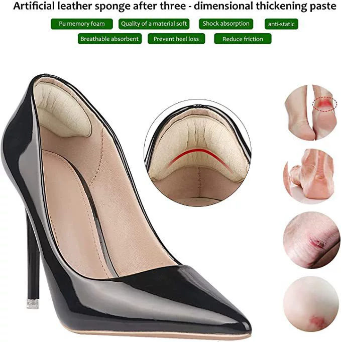 Износостойкая наклейка на пятку, туфли на каблуке, полурезина (полувставка)