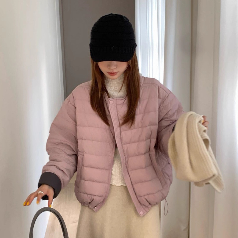 韩版排骨服小众休闲短款羽绒服女小个子百搭休闲宽松白鸭绒外套|undefined