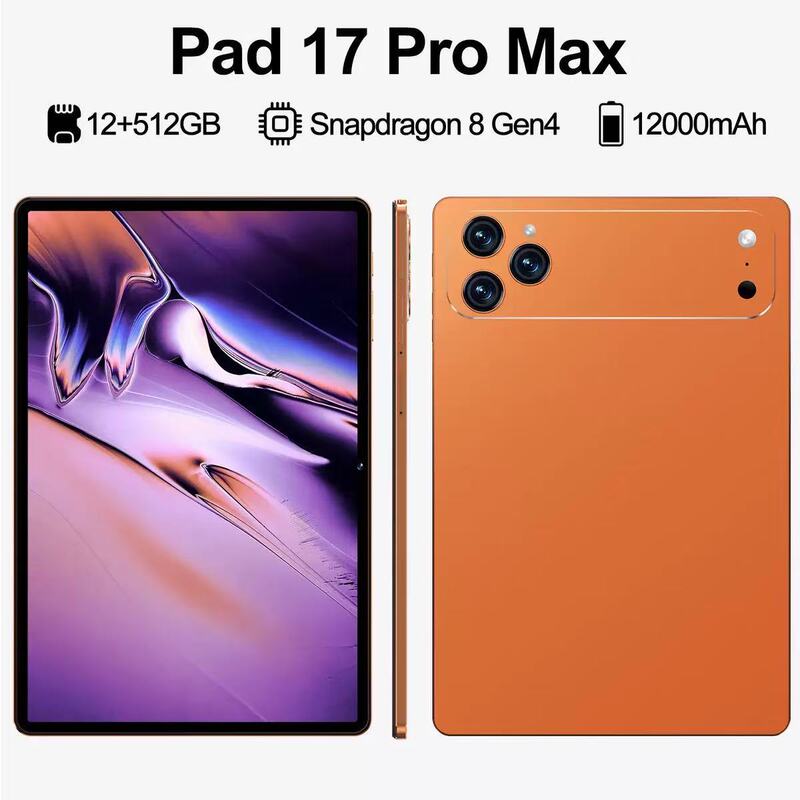 2026 Model 10inch Ipho Pingguo 17Pro In-Stock Android 15 Eco-Friendly Tablet 12 + 512G4Gsi