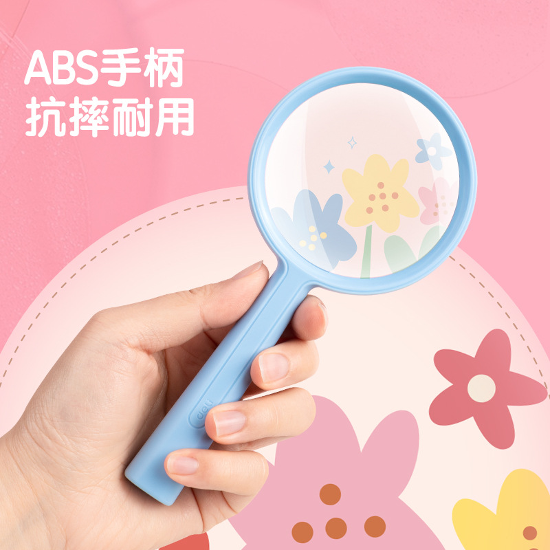 Deli lupa simple moda fácil de llevar Lente de Cristal resistente a la gota durable ABS mango LZ100LZ101