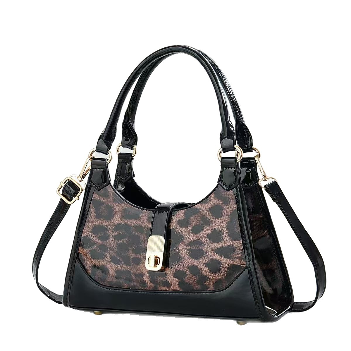 Bolso con estampado de leopardo femenino 2025 otoño e invierno nuevo estilo coreano tendencia moda bolso de mensajero bolso de mujer de sentido avanzado