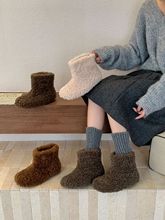 深冬暖炉~加绒保暖毛毛鞋女冬外穿甜美羊羔毛短靴百搭可爱雪地靴