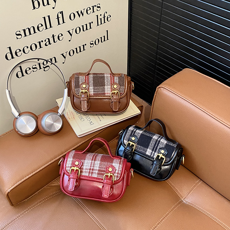 Bolsa de hombro retrógrada de tween para niñas, nuevo estilo británico bolso para niños, estilo casual simple bolso de bebé