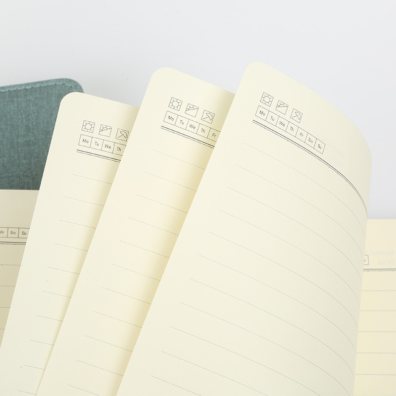 코튼 천 컬러 변환 PU 노트패드 커버 모바일 폰 포켓 가죽 비즈니스 노트북