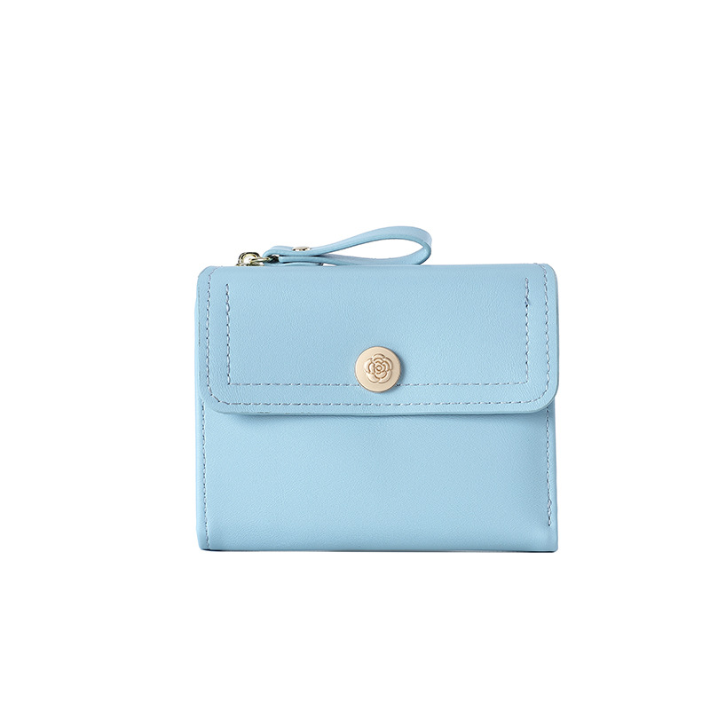 Nueva billetera de mujer corta bolsa de tarjetas de color sólido2024 mujeres de alto nivel sentido transfronterizo cremallera fuente de bolso de cambio fabricantes