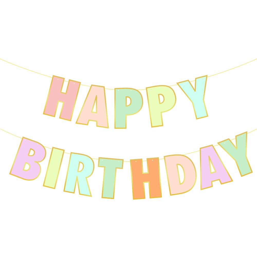 Nueva fiesta de cumpleaños decoración cumpleaños tire bandera macaron tema Feliz cumpleaños tire bandera cumpleaños decoración suministros