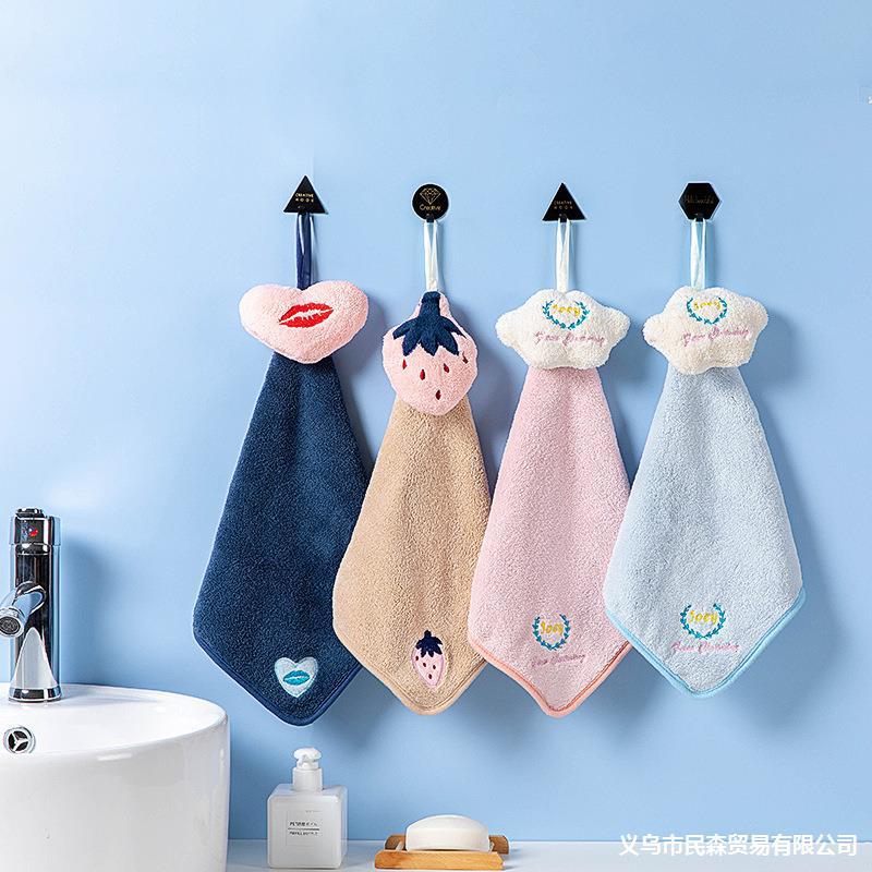 Towel Hanging type kitchen TOILET towel lovely household Dishcloth thickening solar system Cloth towels water uptake