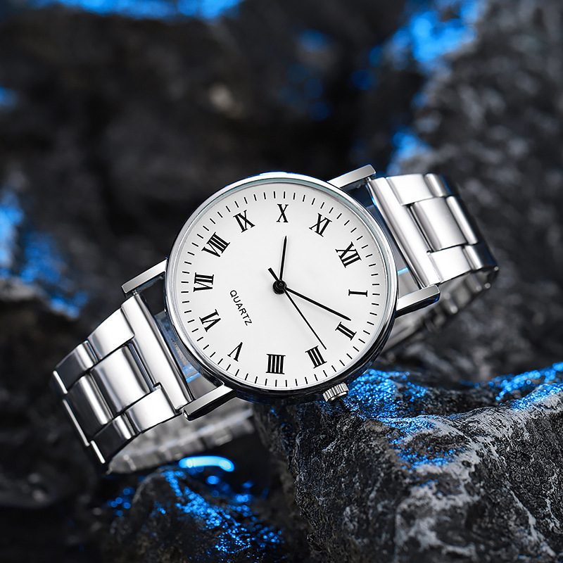 Gift Watch in Stock Popular Watch Men's Watch Stainless Steel Belt Student Quartz Men's Watch