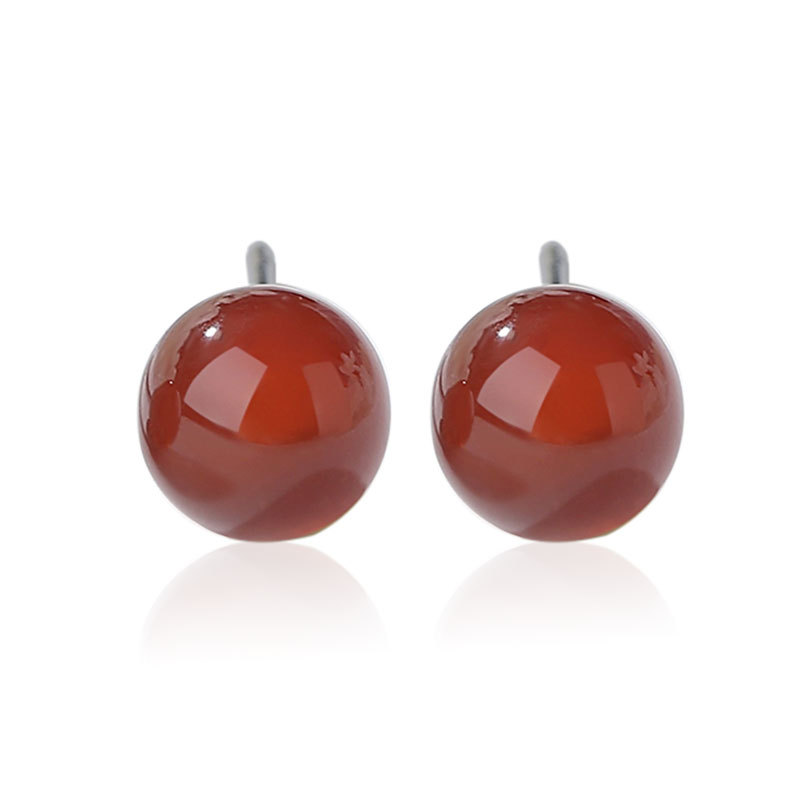 Pendientes de plata esterlina 925 Corea del Sur nicho diseño cuentas redondas pendientes de alto grado de las mujeres simples 925 pendientes al por mayor