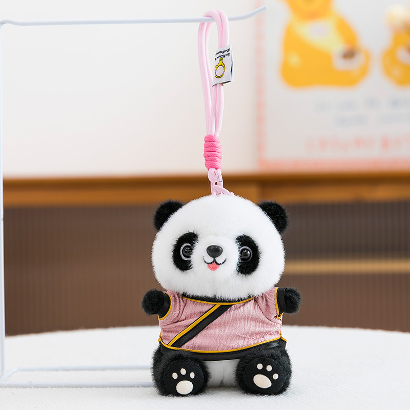 Tesoro nacional panda muñeca colgante Tang traje chino Chengdu panda muñeca regalo de cumpleaños impresa logotipo juguetes de peluche