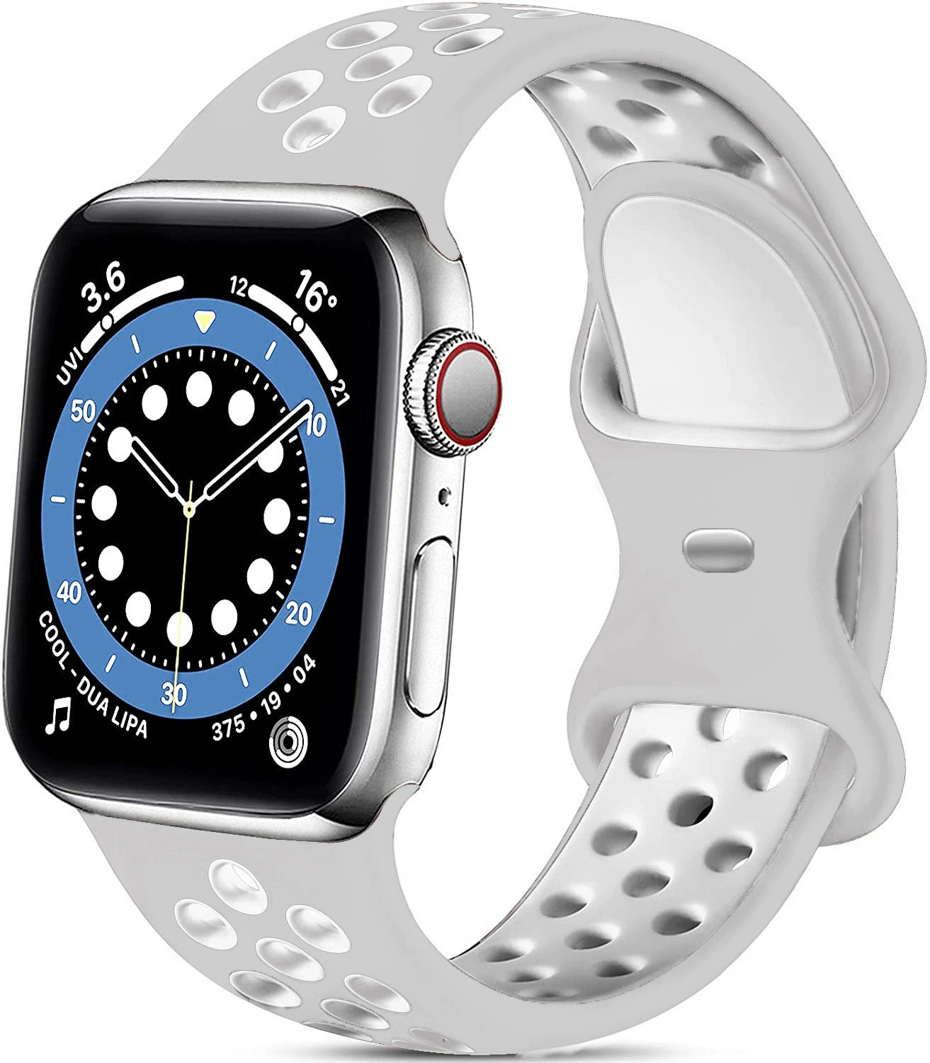 Применимый AppleWatch7 Apple двухцветный Nike силиконовый ремешок iWatch8 бабочка пряжка двухцветный дыхательный