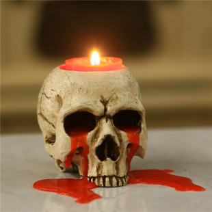 Antique Tears Skull Candlestick Home Decoration Ornaments Column Candle Base Tea Wax Holder Cross-border Supply New Products