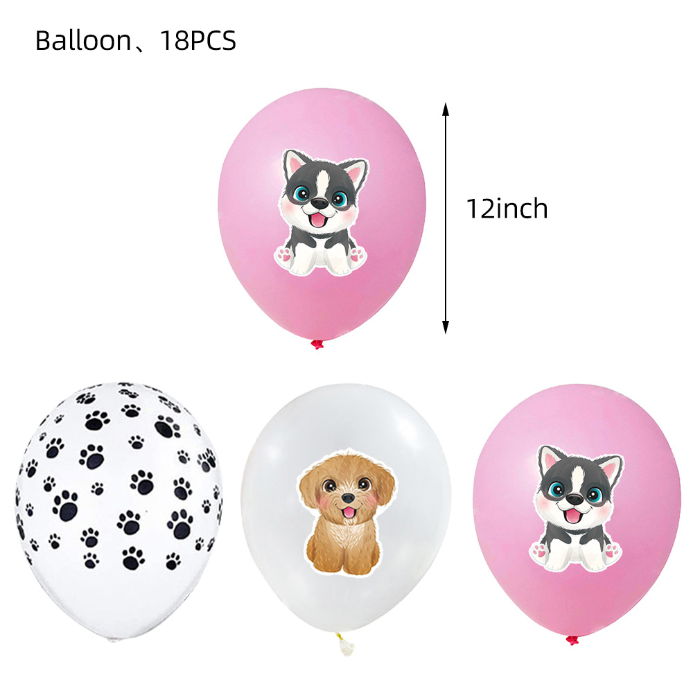 Cute Simple Style Dog Plastic Family Gathering Party Festival Colored Ribbons Banner Balloons display picture 1