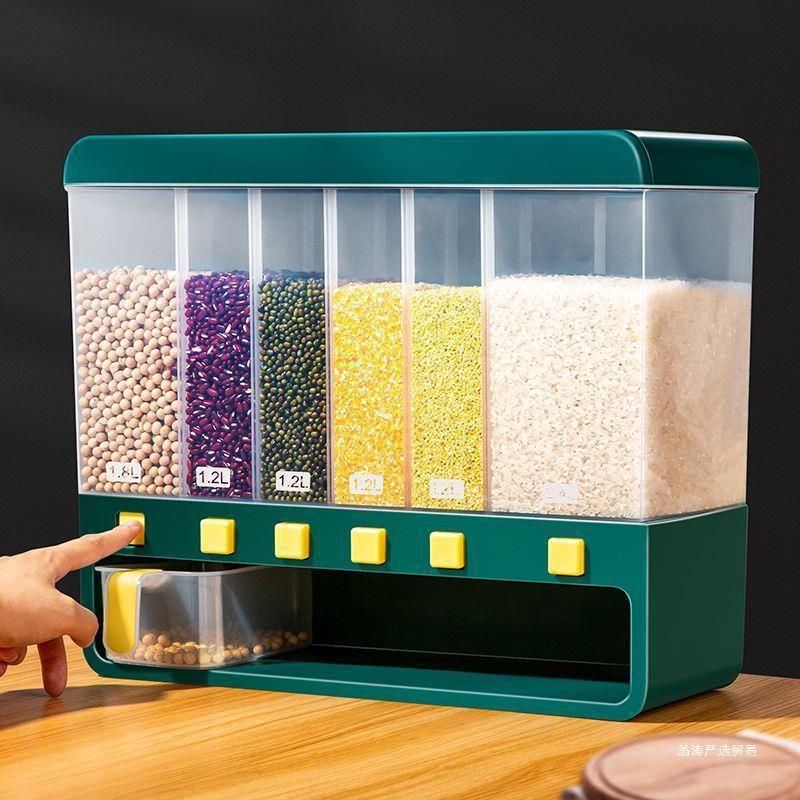 barril de arroz dividido grama casero para granos envasados caja de almacenamiento de arroz casero a prueba de insectos a prueba de humedad sellado tanque de arroz barril de arroz