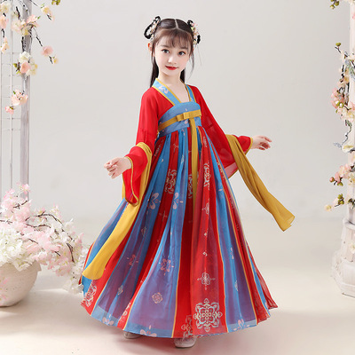 Children girls hanfu Chinese fairy outfit Han tang queen empress Ru skirt antique baby girl costume chinese princess performance cosplay dresses