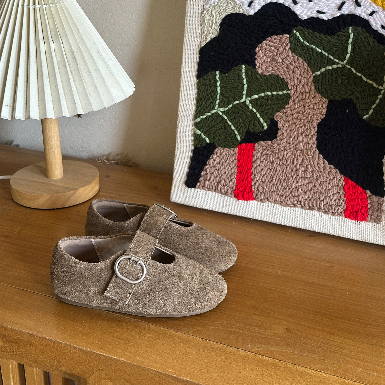 Cute Children's Shoes 2025 Autumn New Girls' Single Strap Mary Jane Shoes Student Versatile Fashion Velcro Flats