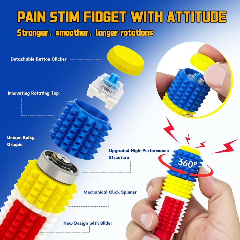 [in Stock in Guangzhou] Patented Five-In-One Rotating and Pressing Toy Little Ouchies Spiky